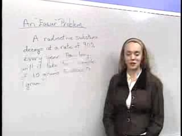 Chapter 2.5: Logarithmic Functions - 02) Decay Example: Solve for t, Part 1