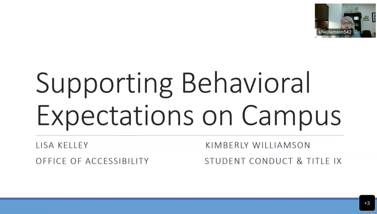 Supporting Behavioral Expectations on Campus