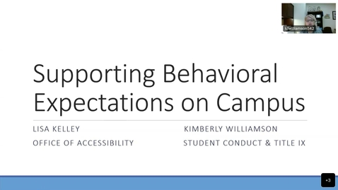 Thumbnail for entry Supporting Behavioral Expectations on Campus