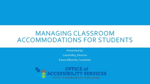 Thumbnail for entry Managing Accommodations For Students With Disabilities in the Classroom