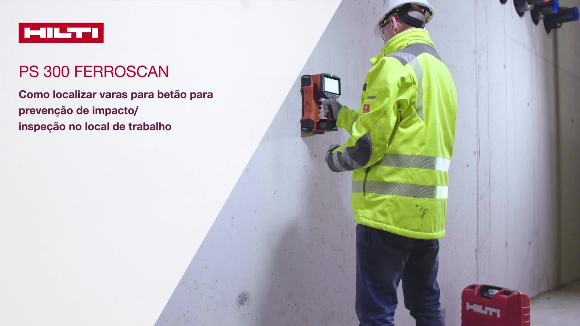 Vídeo de instruções do PS 300, o novo Ferroscan com visualização instantânea dos varões de aço para evitar impactos nas obras