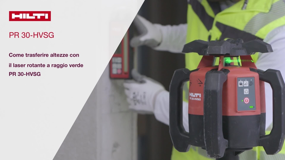Video tutorial: come trasferire un'altezza con un laser rotante a luce verde PR 30-HVSG