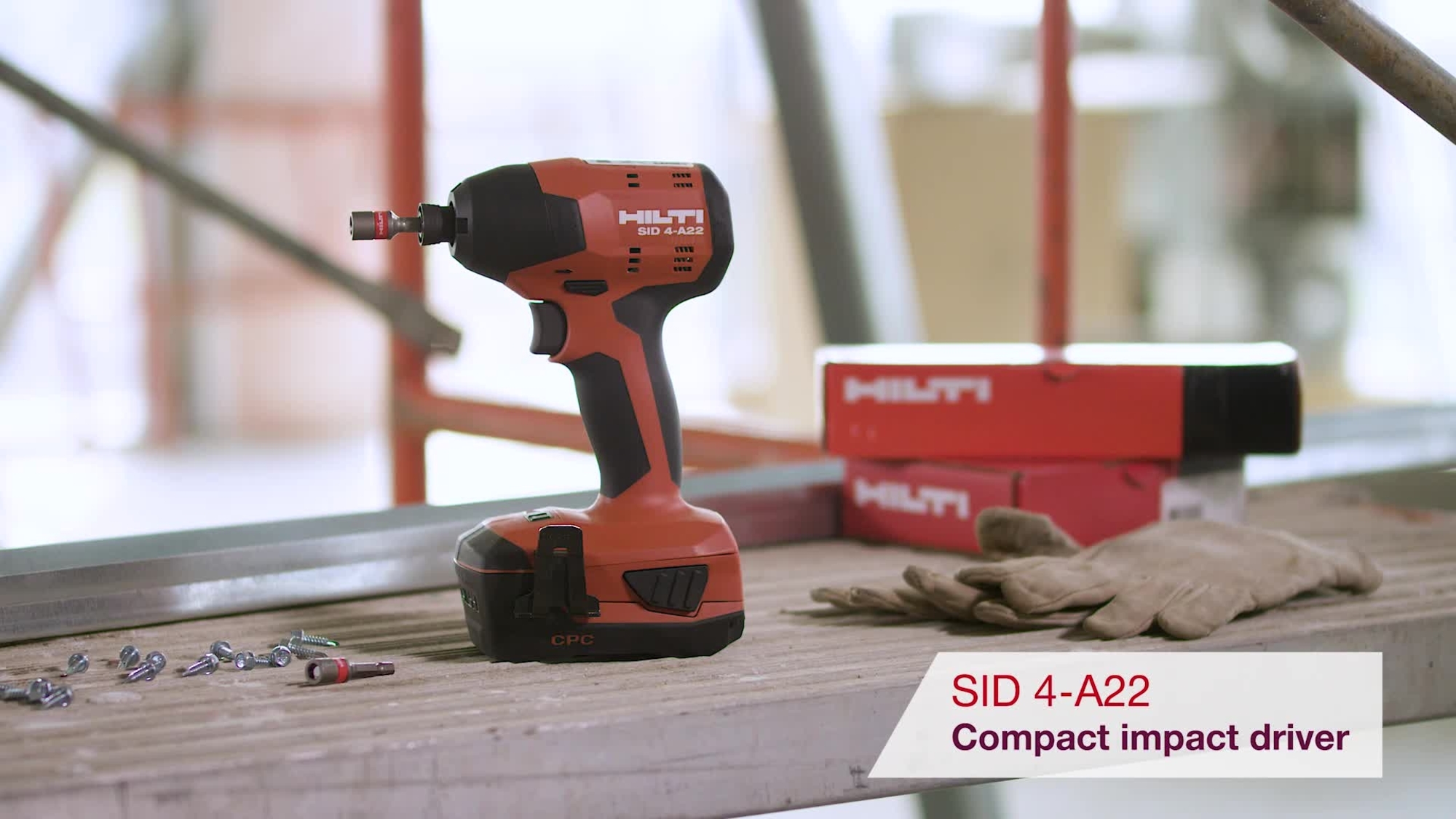 Product video of Hilti's cordless impact driver SID 4-A22