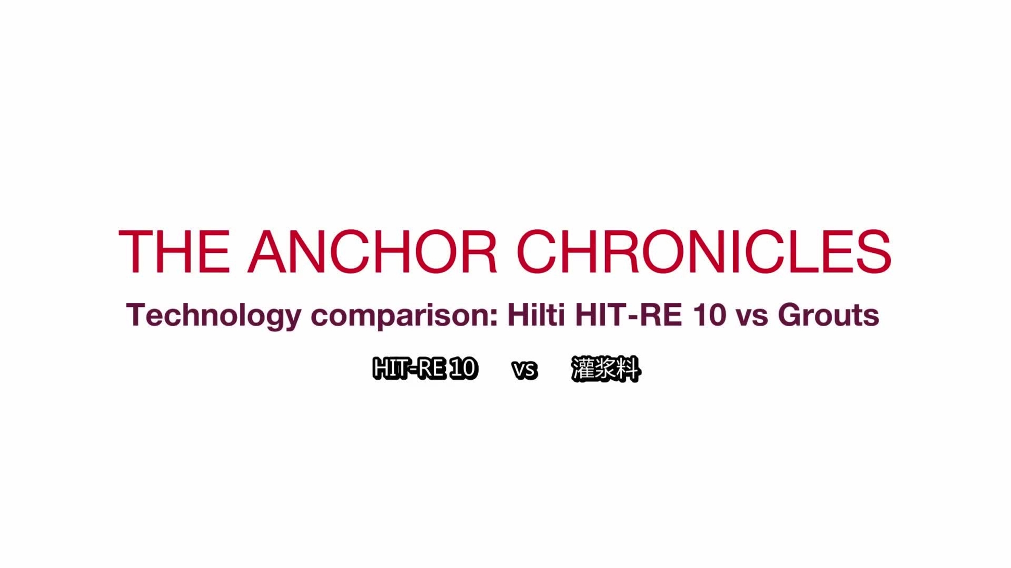 錨栓記述——技術比較：喜利得 HIT-RE 10 及灌漿
