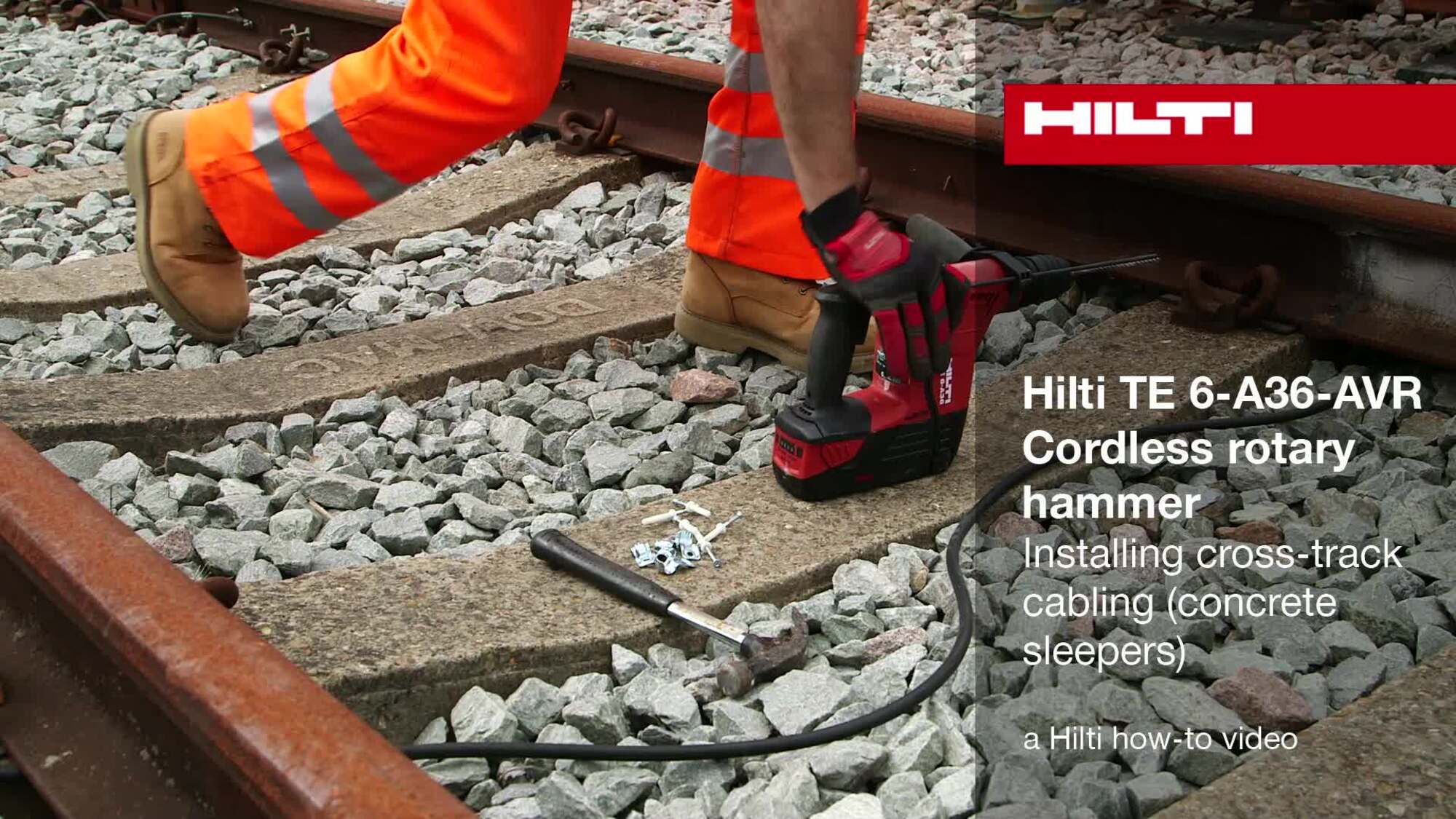 TE 6-A36-AVR Πώς γίνεται - Εγκατάσταση καλωδίωσης μεταξύ σιδηροδρομικών ραγών μέσα σε στρωτήρες σκυροδέματος