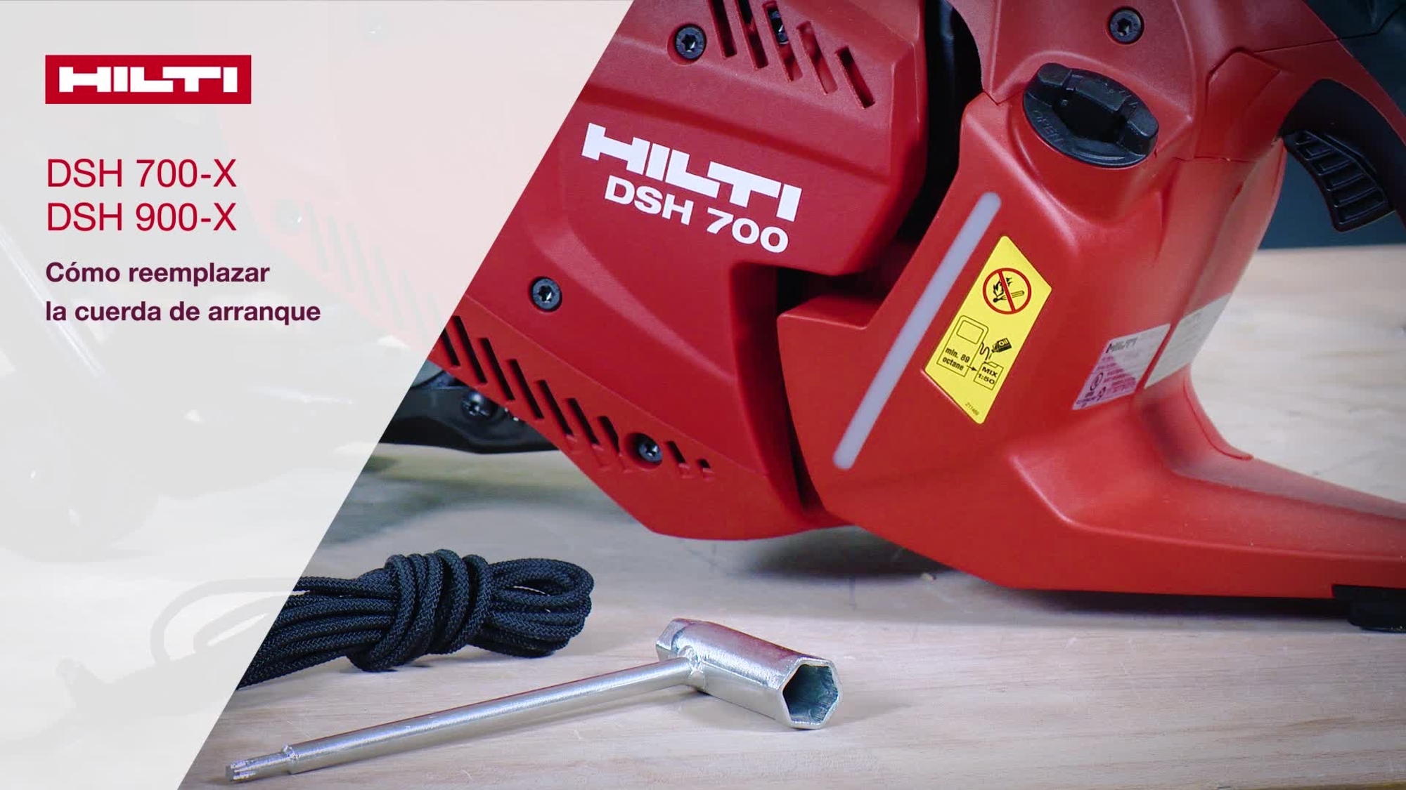 DSH 700-X, DSH 900-X: cambio de cuerda de arranque.