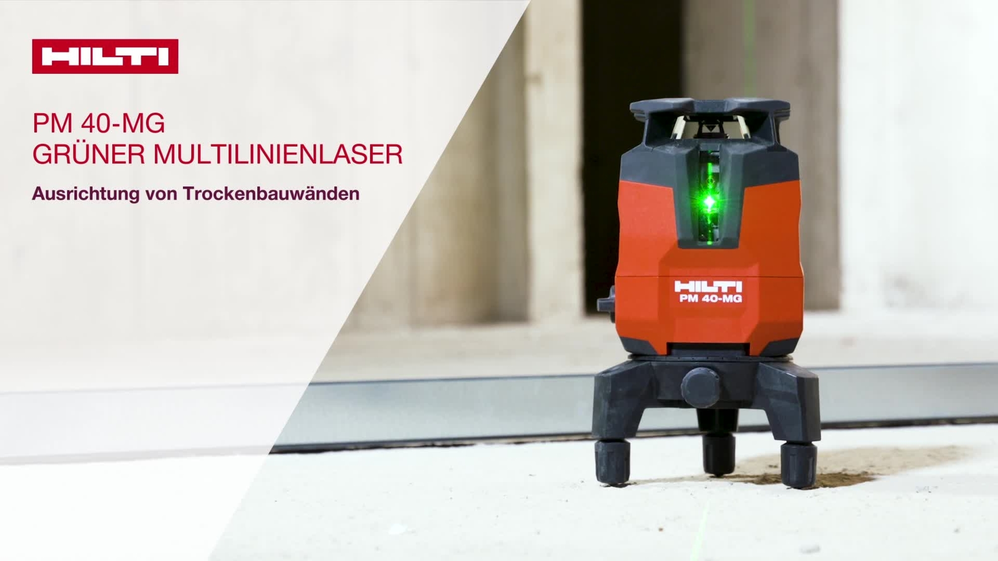 HILTI_PM40_Aligning Drywall Partitions_Instructional Video_AT (DE / 182545)