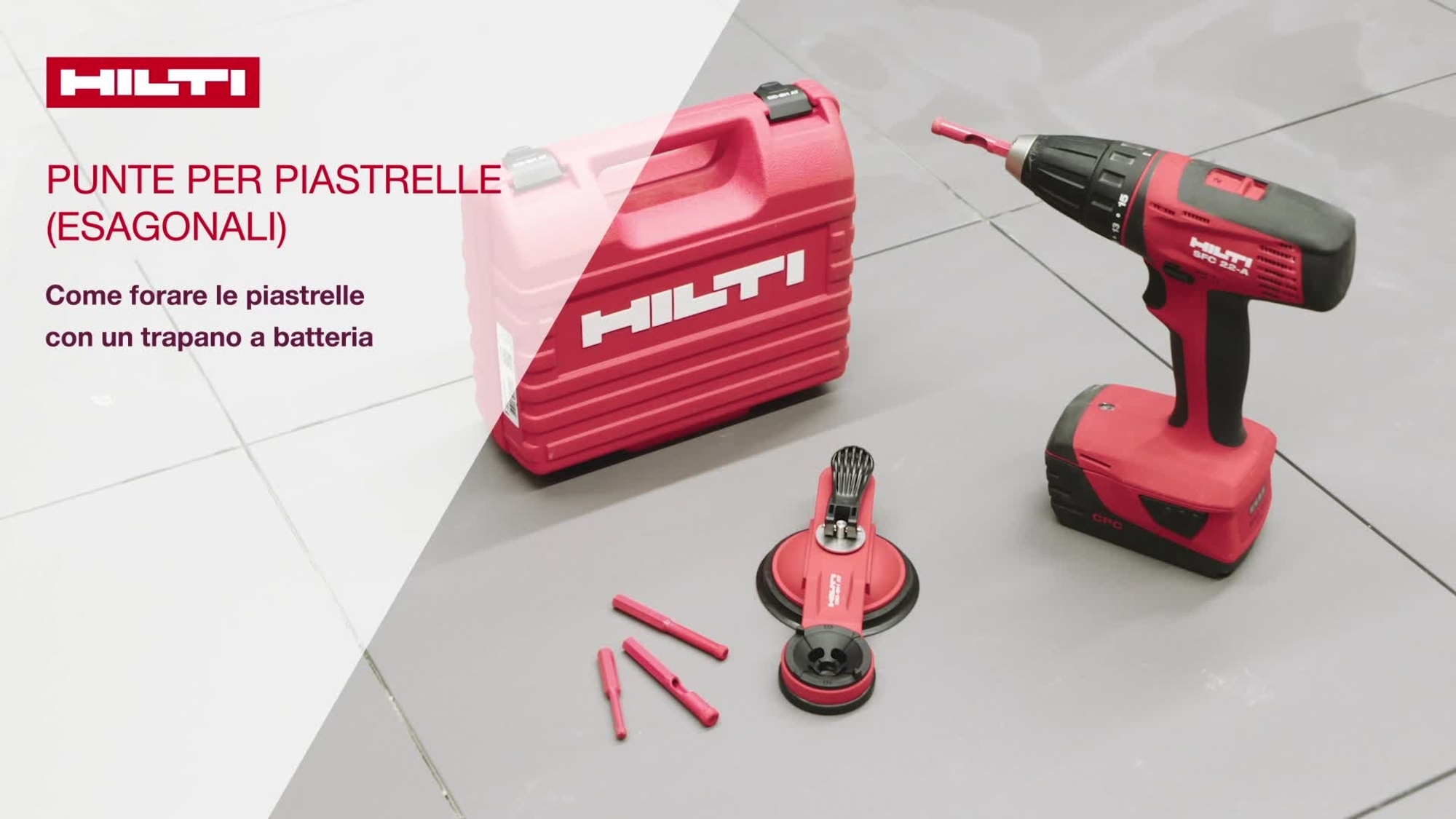 Informationen zur richtigen Technik und zum Bohren präziser Löcher in Fliesen mit einem Fliesenbohrer HEX und einem Akku-Bohrschrauber. 