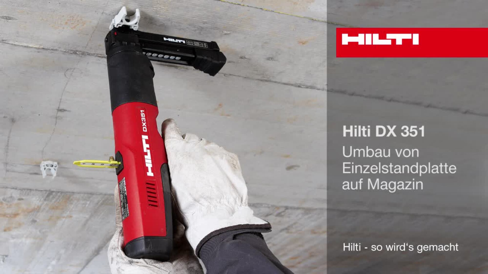 DX&nbsp;351 – Wechsel von einfacher zu magazinierter Bolzenführung.