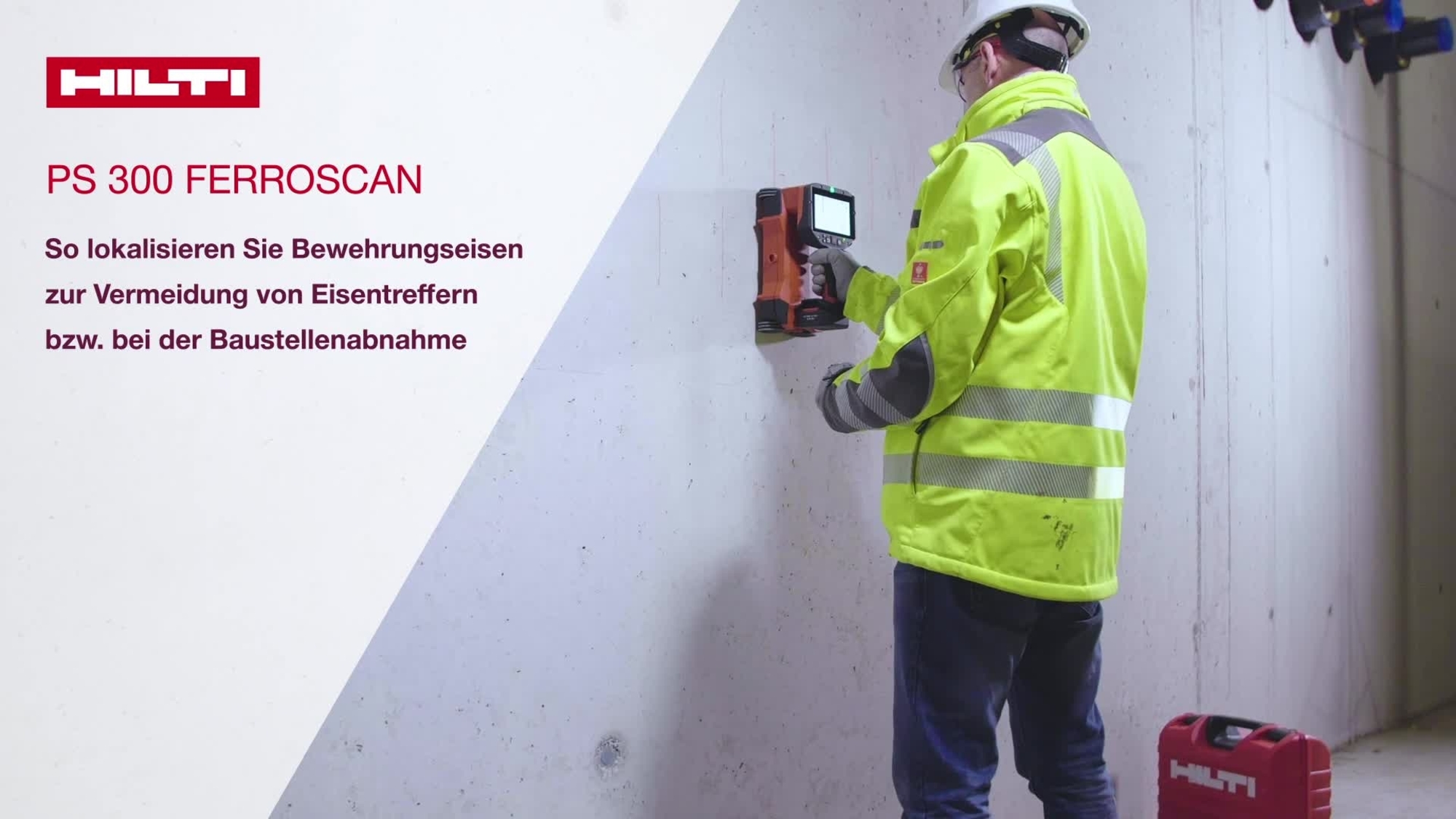 PS 300, le nouveau Ferroscan avec visualisation instantanée des fers d'armature pour la prévention des impacts sur site