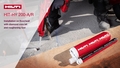 Demo video for using HY 200 with diamond drilling and roughening tool.Follow safety recommendations described in IFU.Construction worker installing a fastening point using 