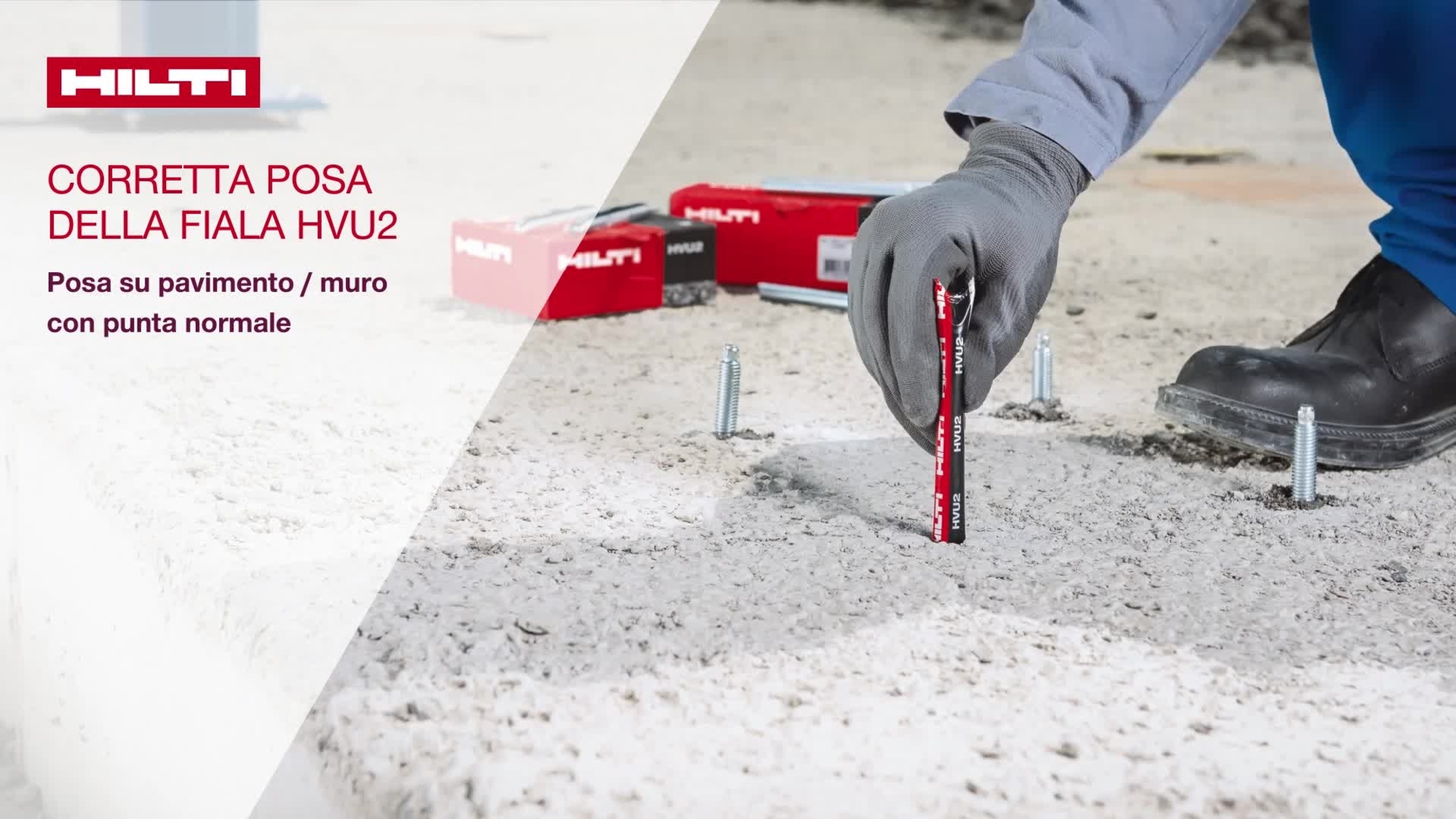 HVU2 Boden-/Wandmontage mit Hohlbohrer (TE-CD, TE-YD): Setzen mit Bohrschrauber