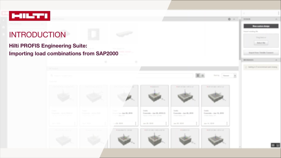 Profis engineering; how to import load combinations from SAP2000