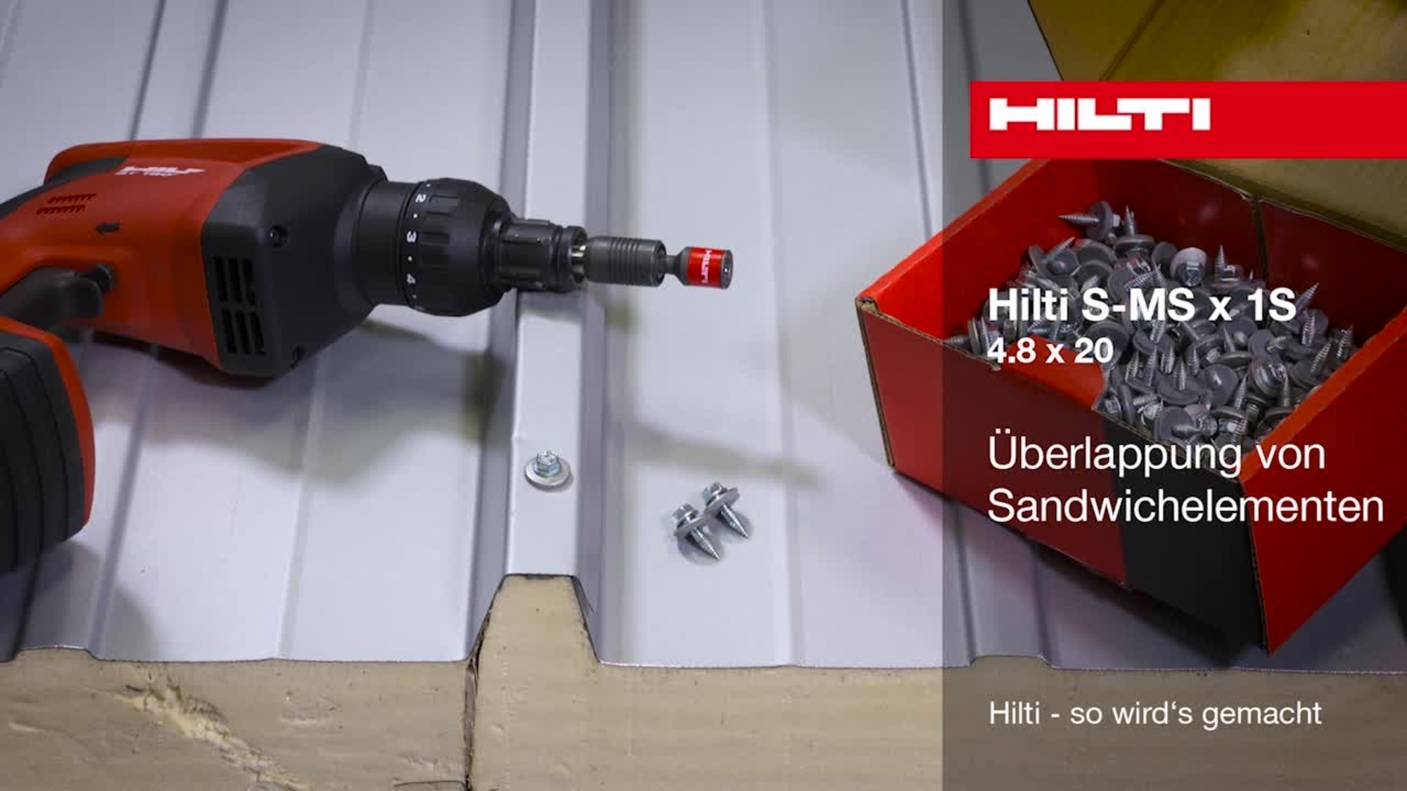 S-MS x 1S – Spanfreie Befestigung von Überlappungen.