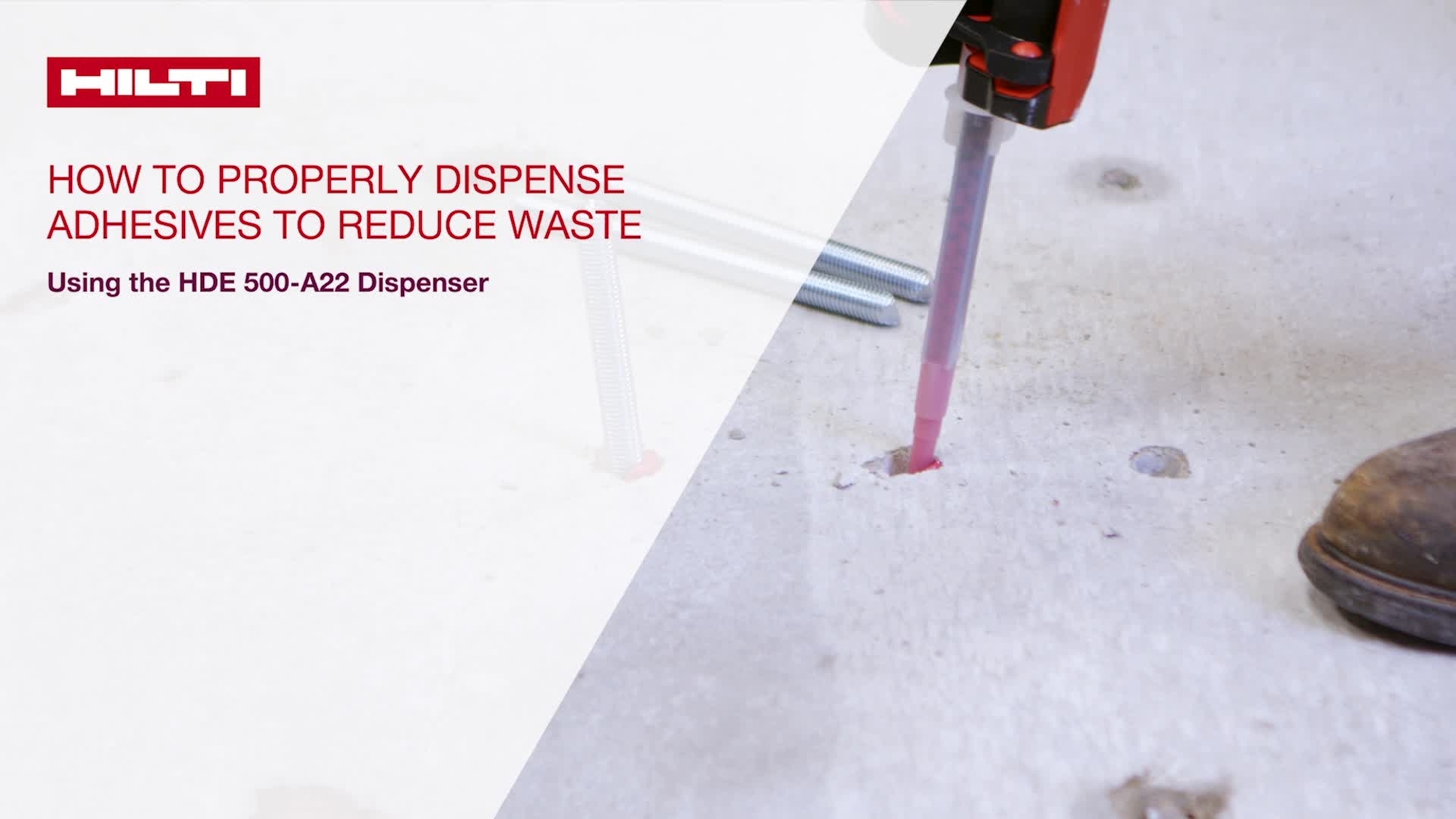 Tutoriel vidéo sur l'utilisation de pince d'injection de chevillage chimique en anglais