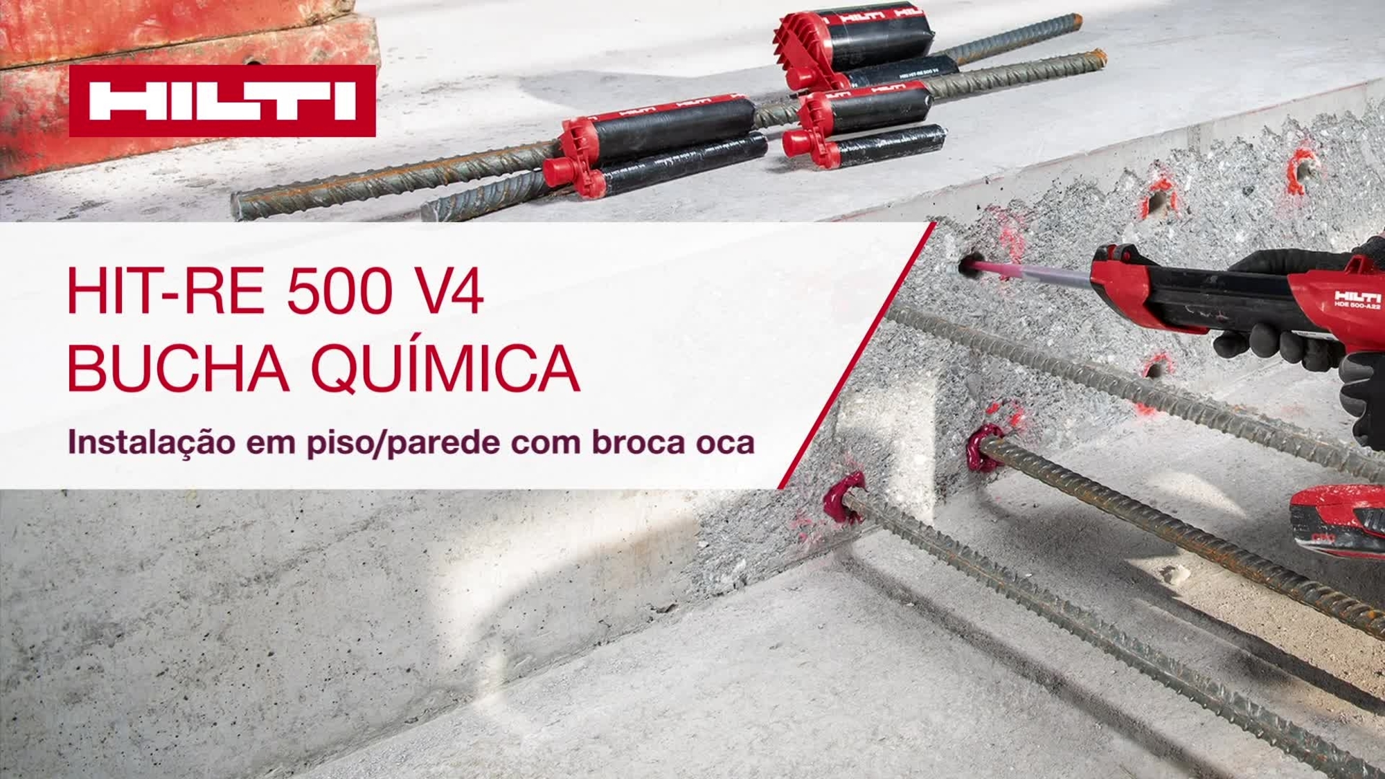 RE 500 V4 para instalação de pisos/paredes com broca oca.