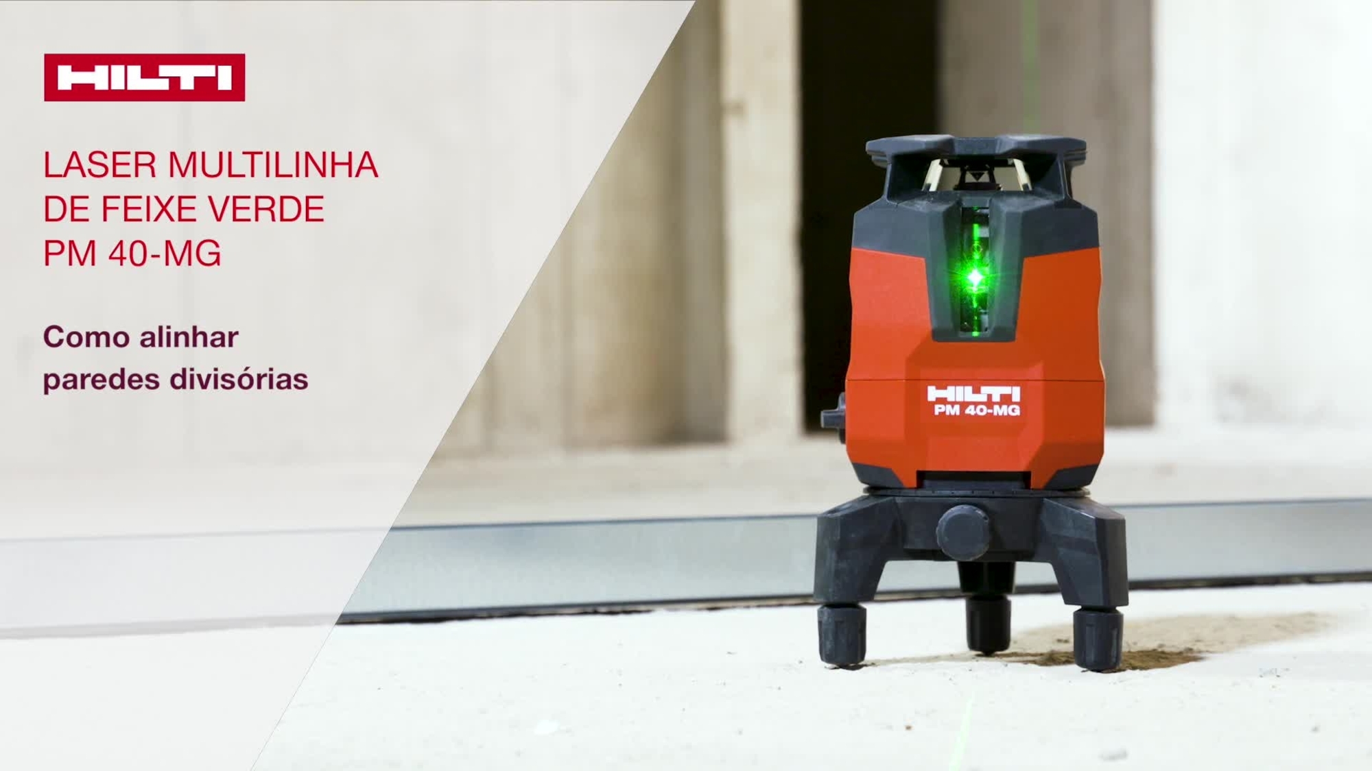 Alinhar gesso cartonado com o laser verde multilinhas PM 40-MG. Use o recetor para obter esquadrias eficazes apenas com um trabalhador.