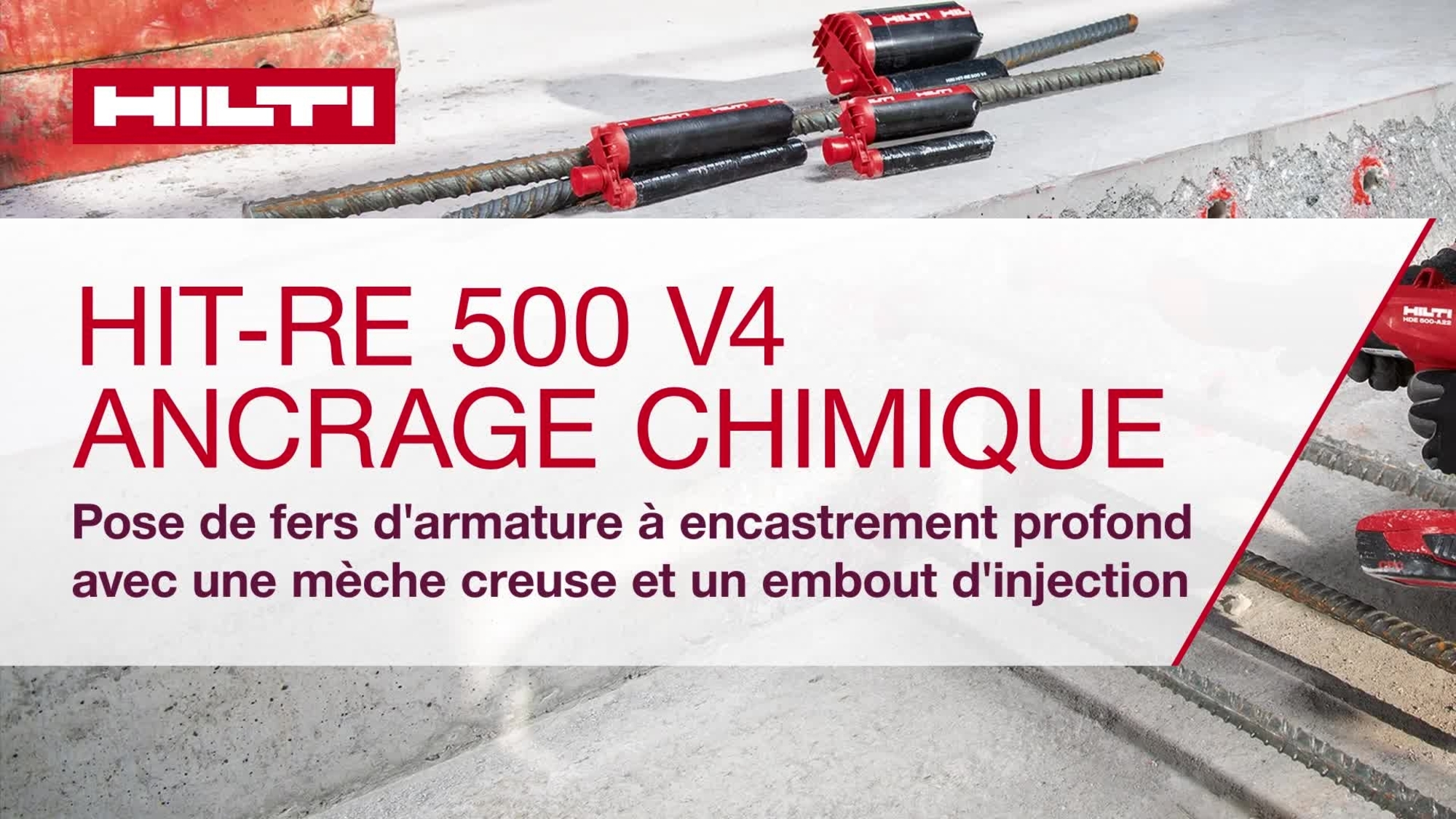 Apprenez à installer des fers d'armature RE500 V4 avec grande profondeur d'implantation