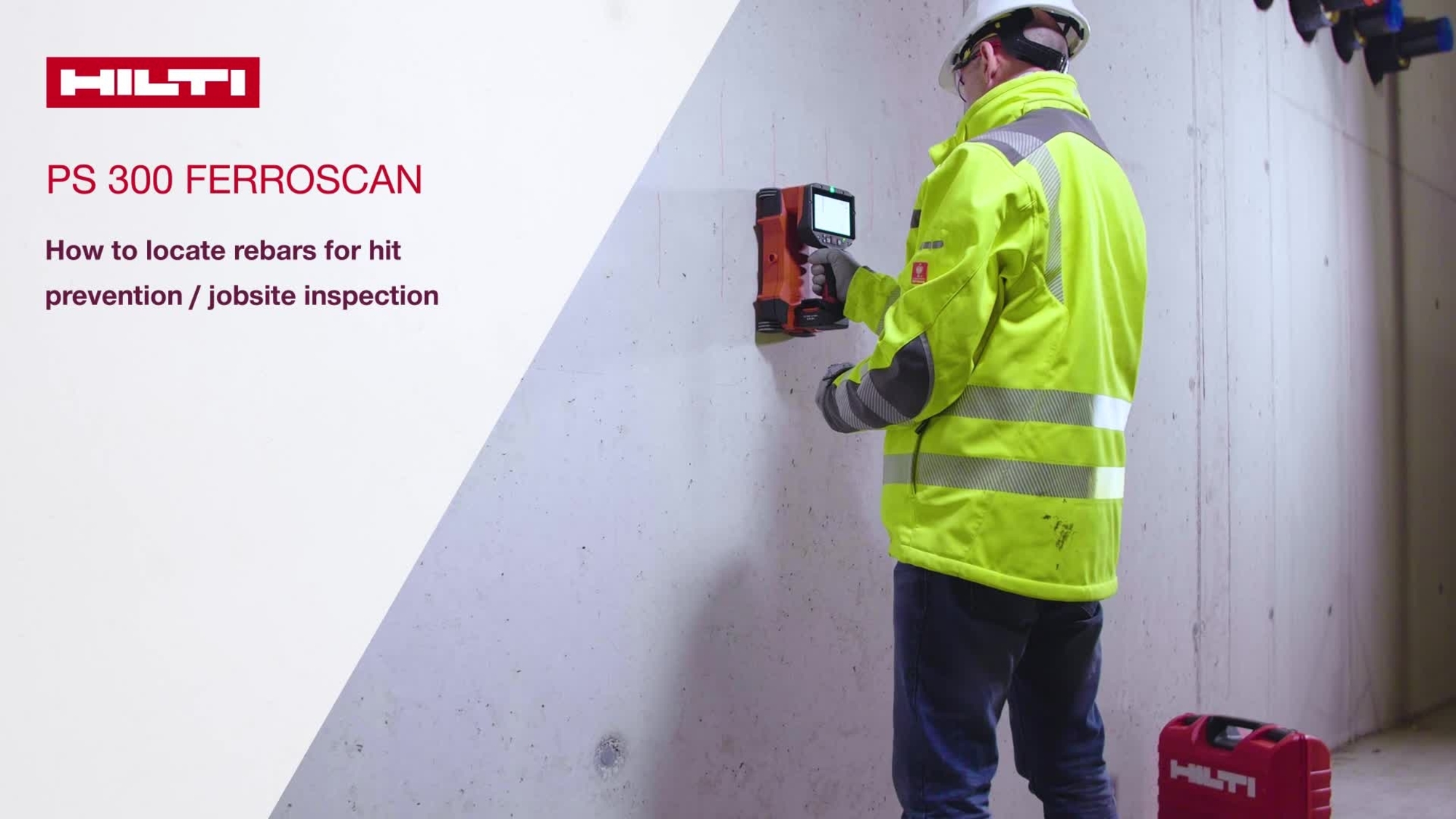 PS 300 是全新的鋼筋探測儀，配備即時鋼筋繪圖顯示，能夠在現場防止碰撞