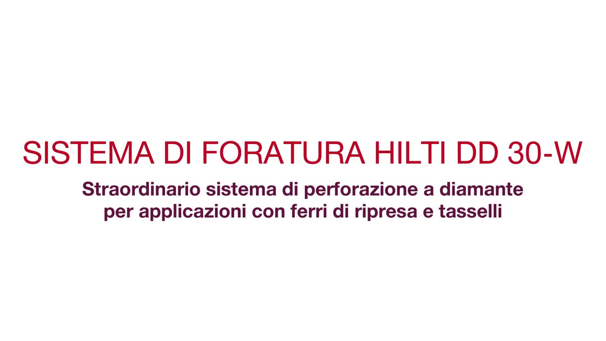 Video prodotto promozionale: DD 30-W è un attrezzo di foratura diamantato unico per applicazioni di ancoraggio e con tecnologia top spin per una foratura più veloce attraverso ferri di armatura. CH-IT