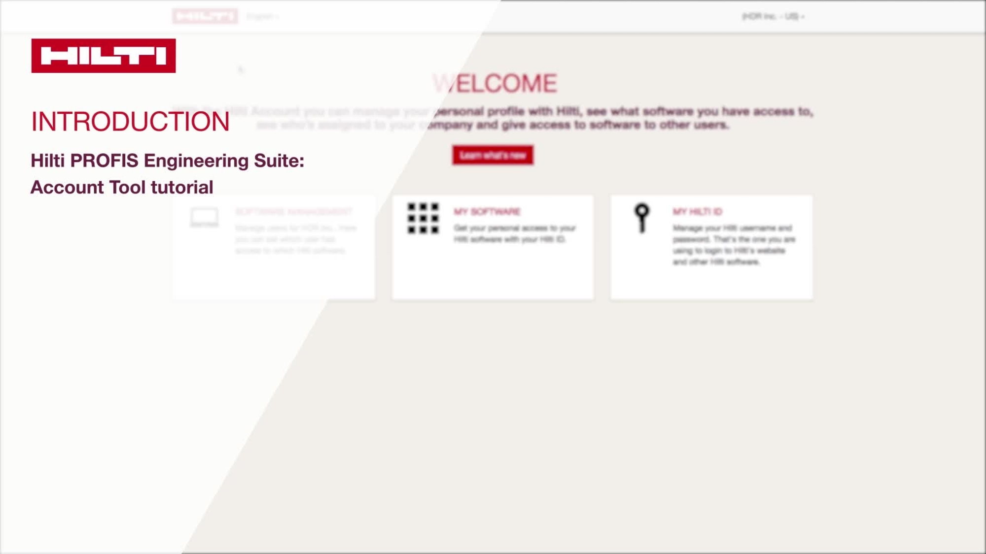 PROFIS Engineering Suite kontoværktøj instruktionsvideo