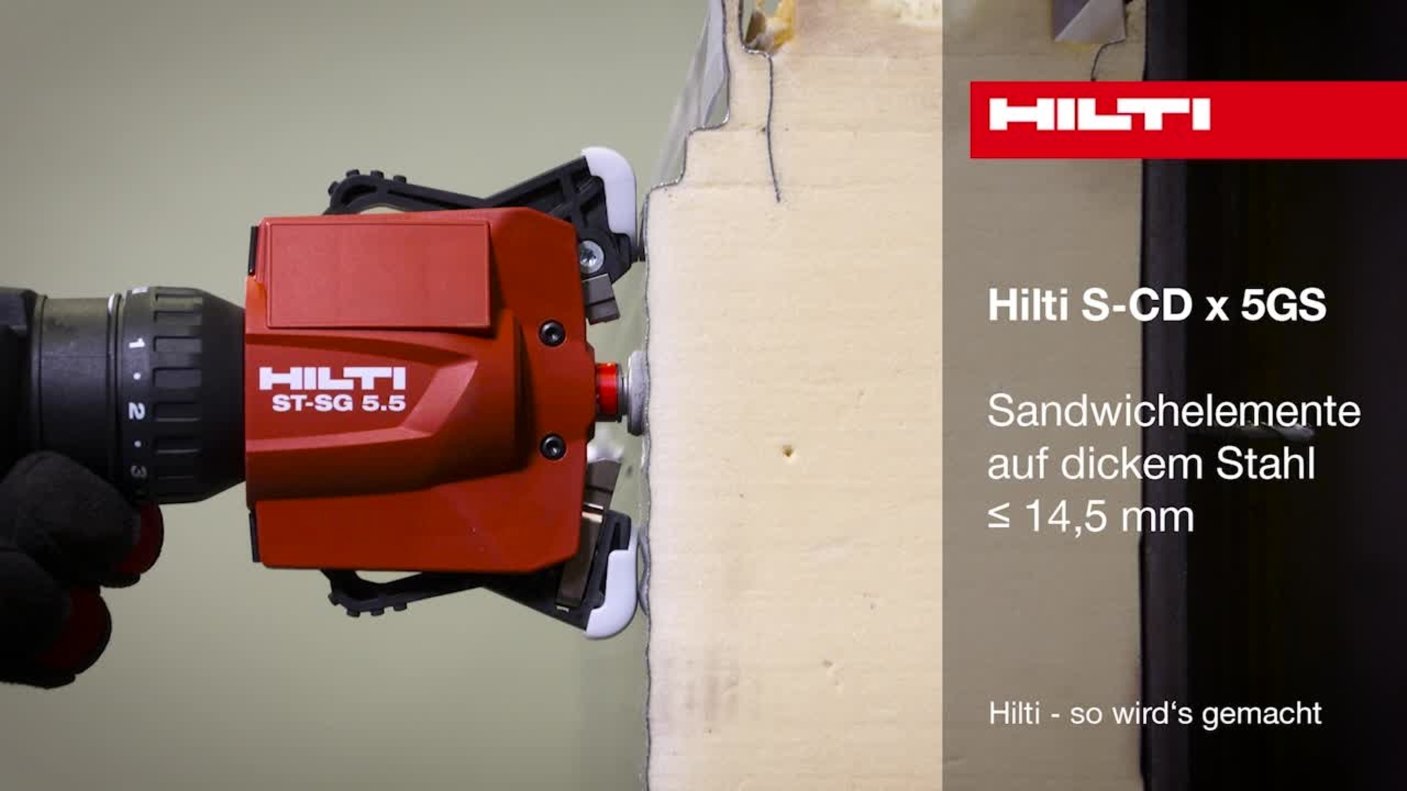 S-CD x 5GS – Sandwichpaneelschrauben für dicken Stahl.