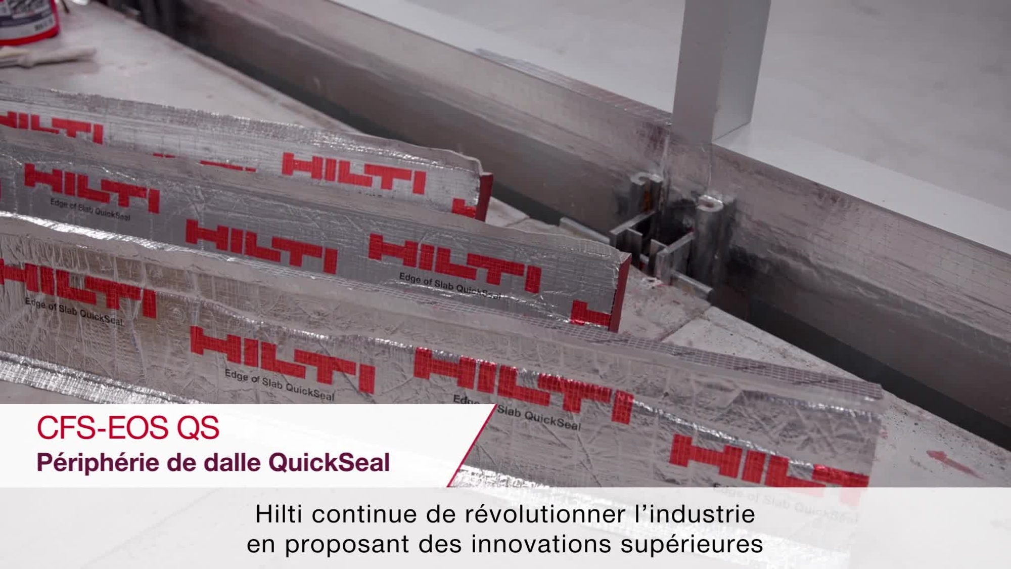Vidéo produit sur le coupe-feu de bord de dalle CFS-EOS QS de Hilti en français. 