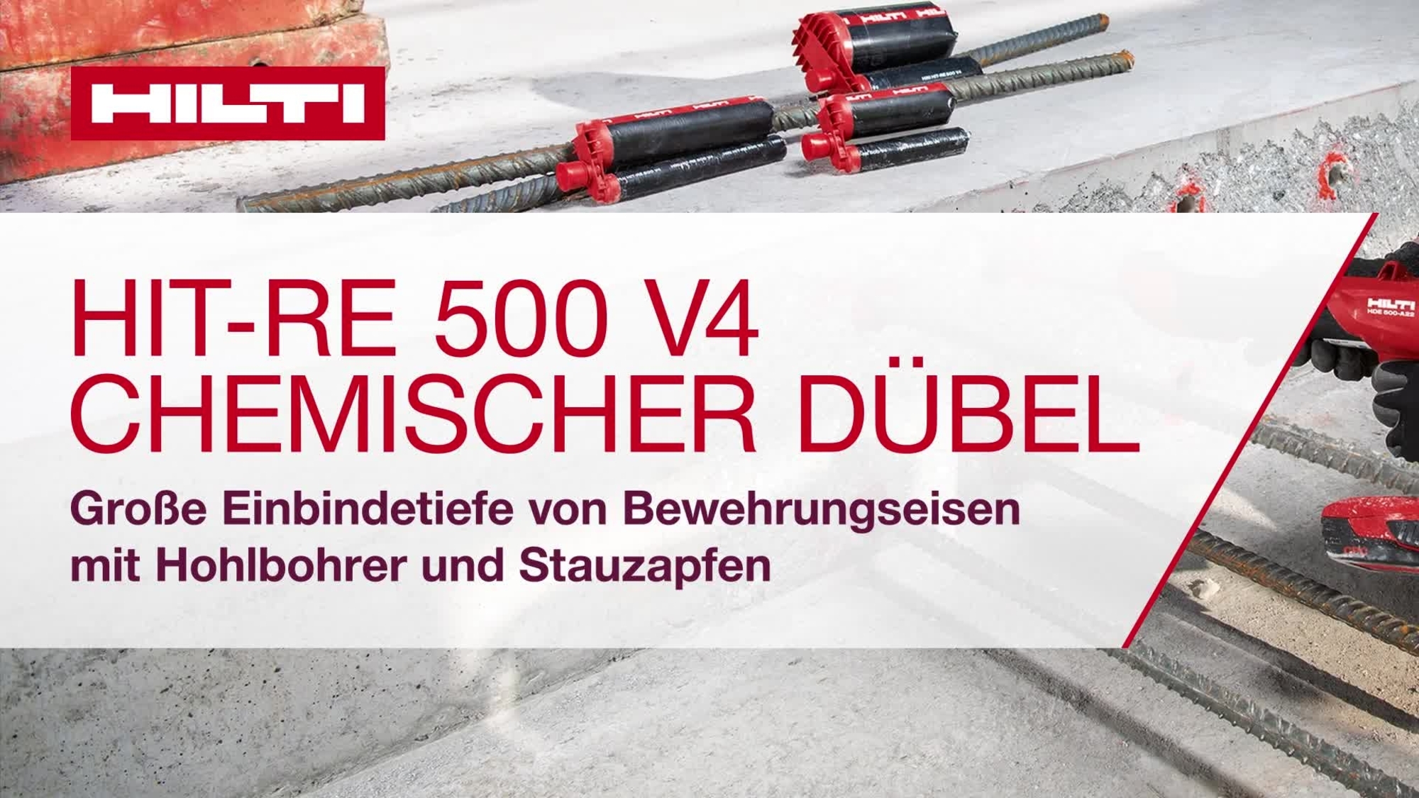 Apprenez à installer des fers d'armature RE500 V4 avec grande profondeur d'implantation