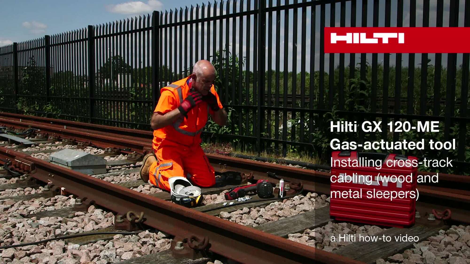 GX120-ME Βίντεο Πώς γίνεται - Εγκατάσταση καλωδίωσης μεταξύ σιδηροδρομικών ραγών μέσα σε ξύλινους και μεταλλικούς στρωτήρες