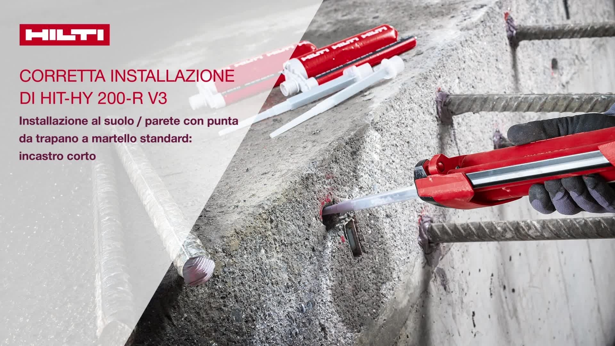 Tutoriel sur les instructions d'installation de HY200-R&nbsp;V3 dans une faible profondeur d'ancrage avec une perceuse à percussion.
