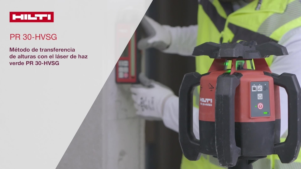 Vídeo tutorial: explicación sobre cómo transferir alturas con el láser rotativo de color verde PR 30-HVSG