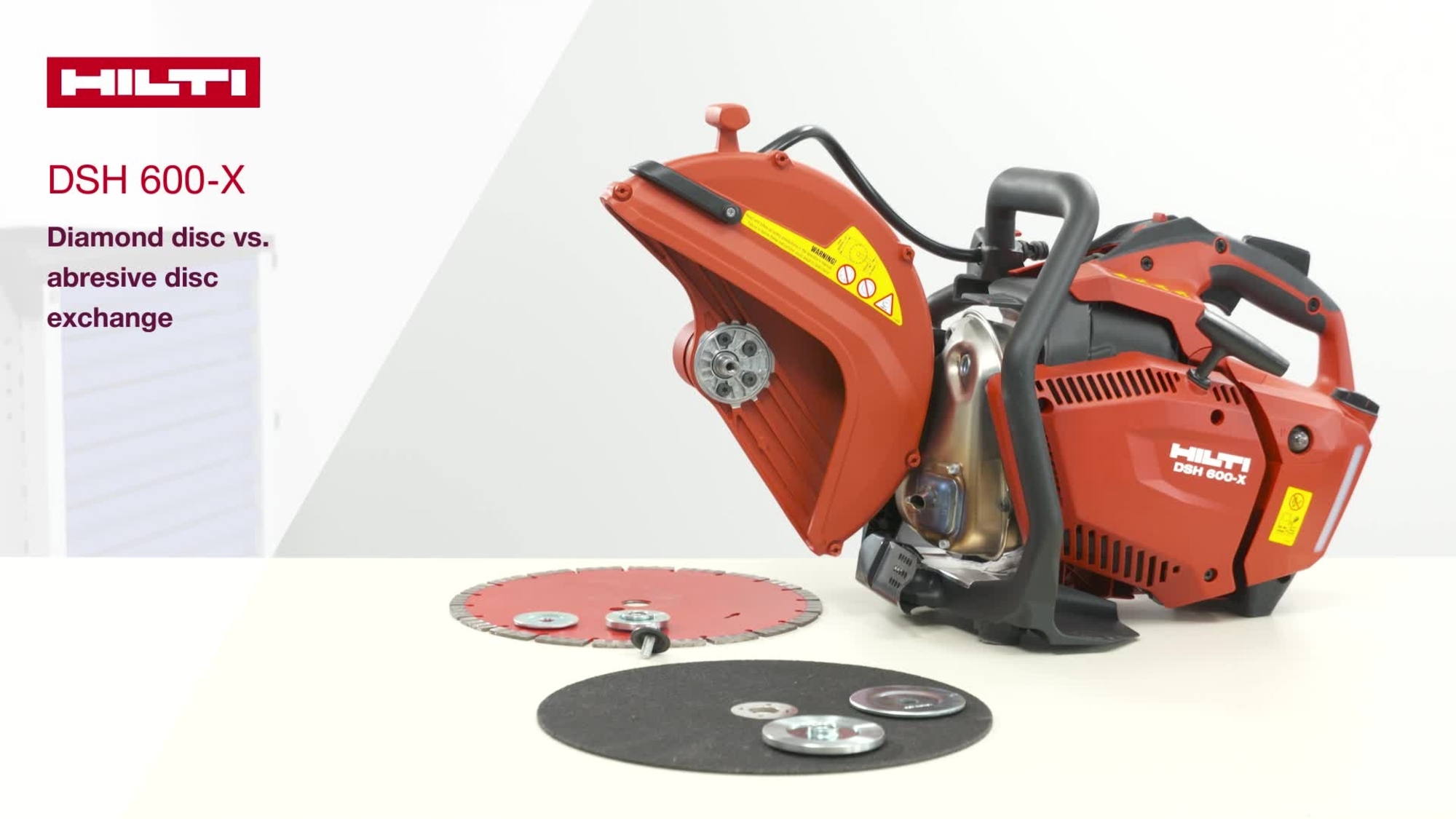 How to exchange a diamond disc for an abrasive one