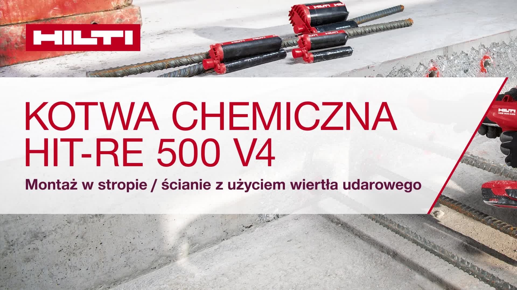 Dowiedz się, jak zainstalować RE500 V4 przy użyciu wiertarki udarowej