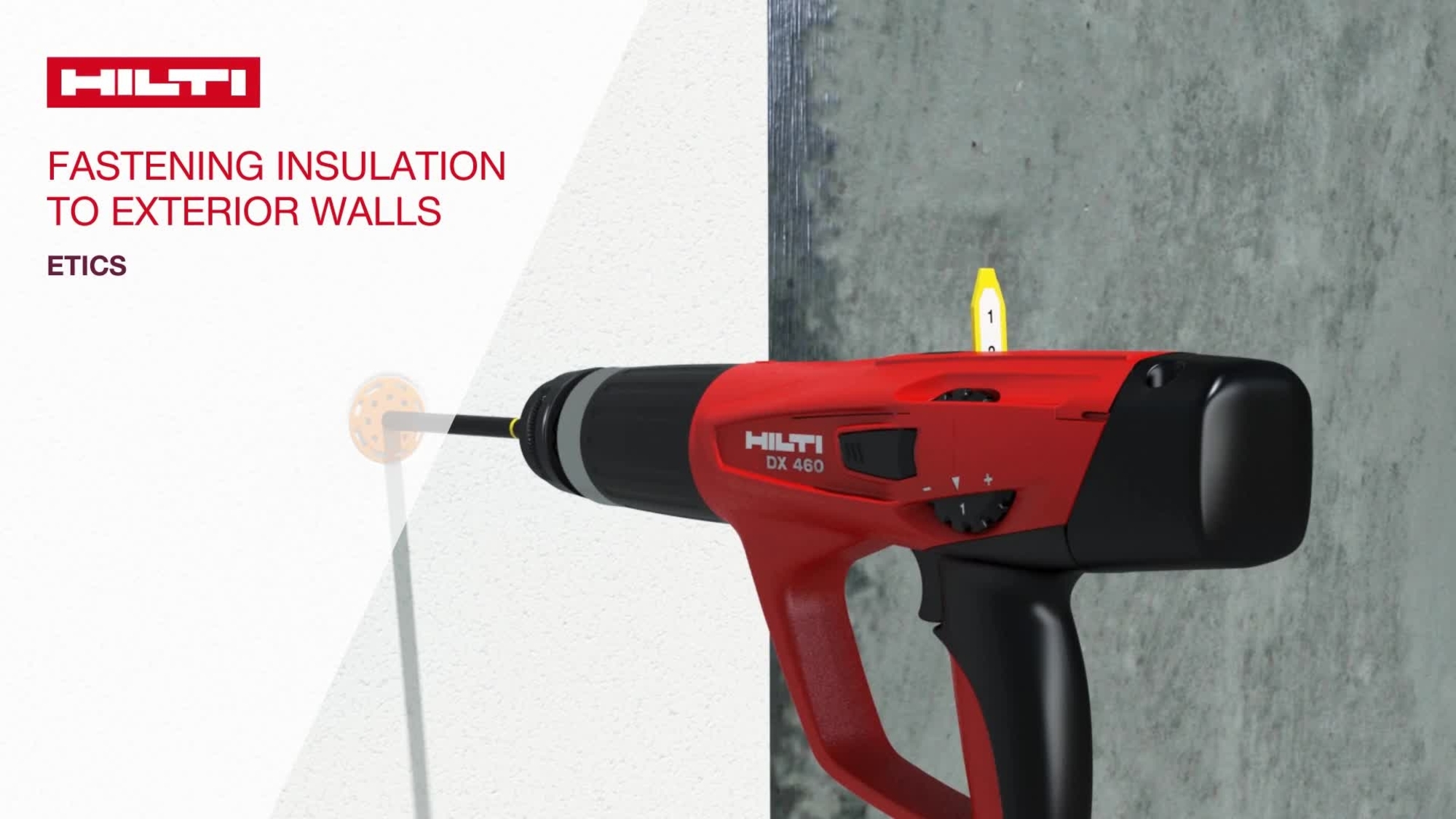 ETICS szigetelőlapok felszerelése a DX 460-IE segítségével (angol)