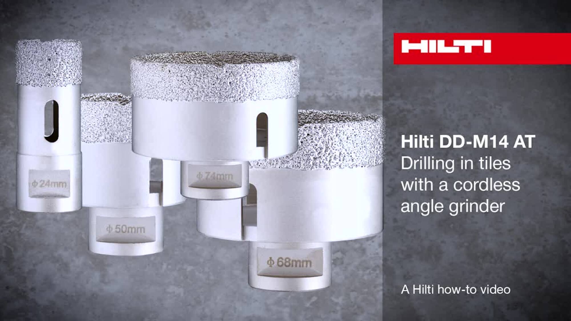 DD-M14 AT - Drilling in tiles with a cordless angle grinder.