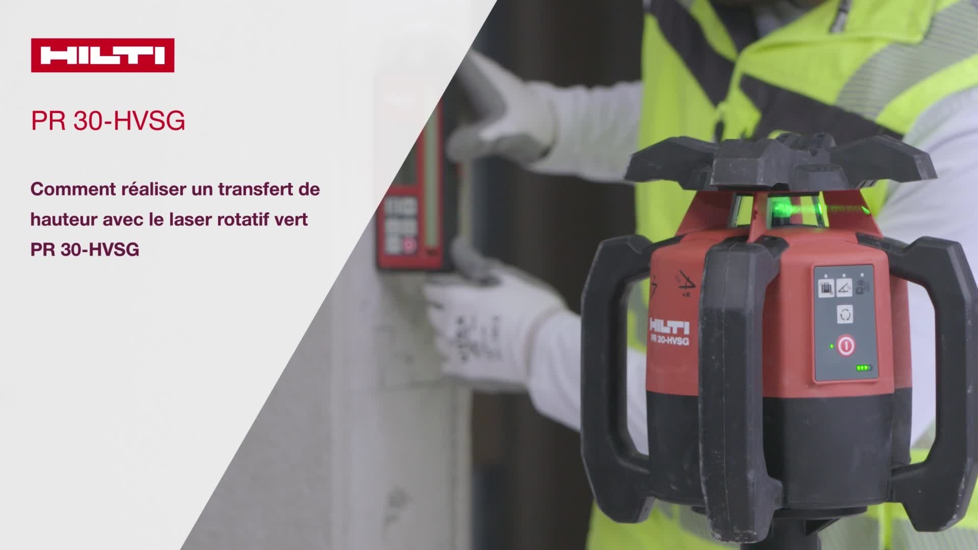 Tutorial video: how to transfer height with a green rotating laser PR 30-HVSG