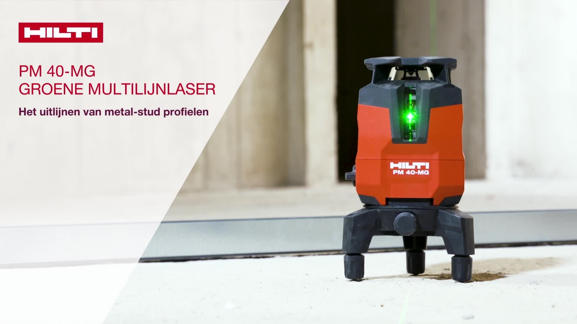 Lijn zwevende plafonds uit met de PM 40-MG groene multilijnlaser. Gebruik de wandmontage om het apparaat aan het plafondframe vast te maken. Gebruik de groene doelplaat om het plafond te nivelleren.