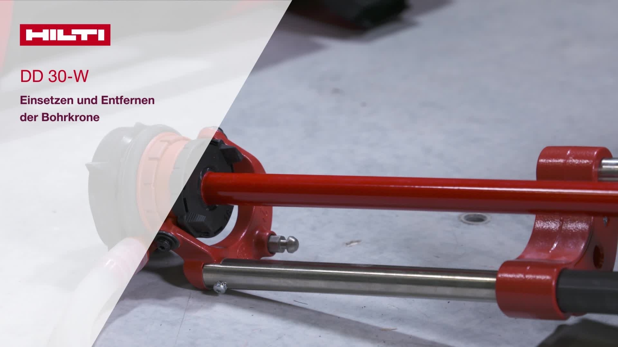 Anleitungsvideo: Wir erläutern, wie einfach Sie beim DD&nbsp;30-W Bohrer die Bohrkone einsetzen und entfernen können. 