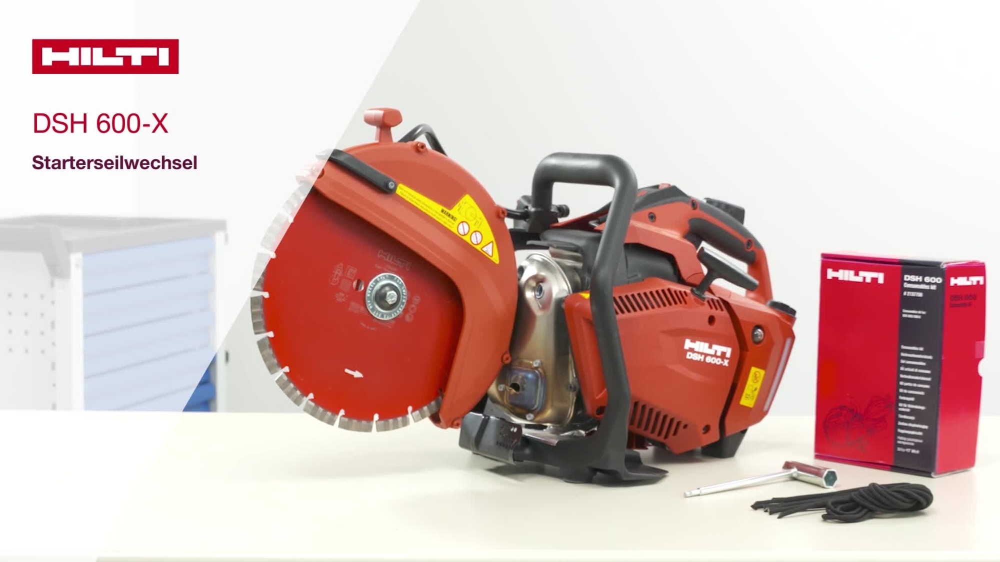 Anleitung zum Austausch eines Starterseils bei einem DSH 600-X