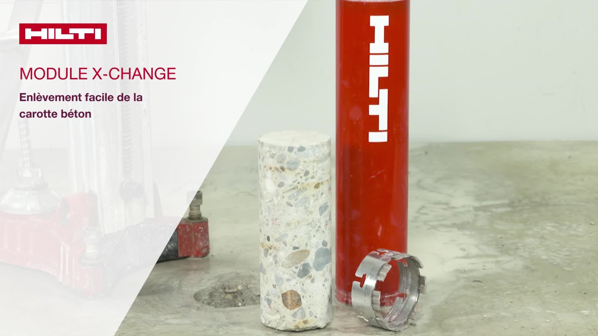 Tutoriel vidéo&nbsp;: comment retirer facilement une carotte d'une couronne de forage avec un module X-Change, français