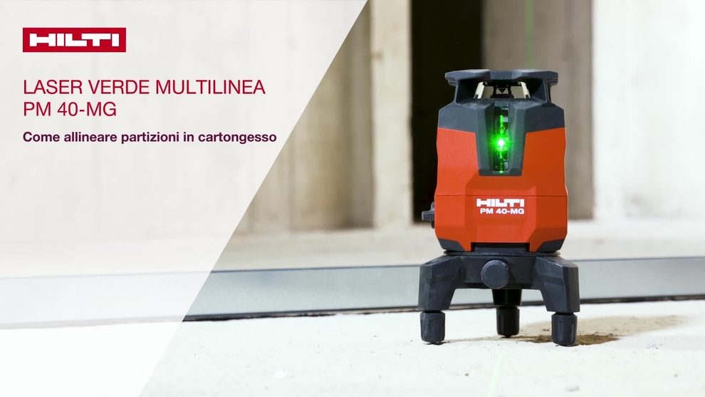  Einmessen von Trockenbau-Ständerwerk mit dem Grünlicht-Multilinienlaser PM 40-MG. Empfänger für effizientes Einmessen von rechten Winkeln im 1-Mann-Betrieb. 