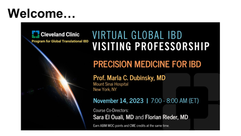 Thumbnail for entry Virtual Global IBD Visiting Professorship - Nov. 14, 2023