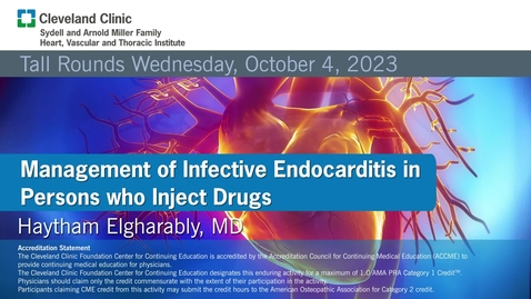 Thumbnail for entry Management of Infective Endocarditis in Persons Who Inject Drugs