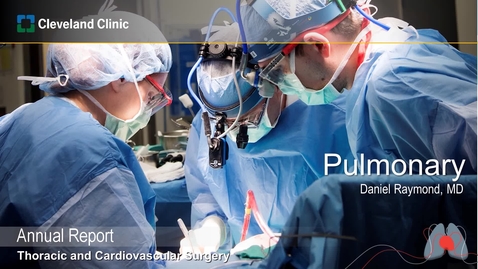 Thumbnail for entry Pulmonary Surgery: 2019 Outcomes