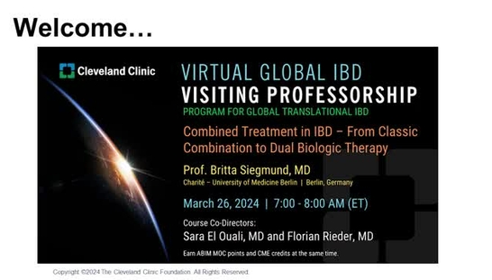 Virtual Global IBD Visiting Professorship - Mar. 26, 2024