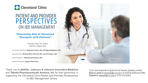 Thumbnail for entry Patient and Provider Perspectives on IBD Management - May 7, 2024