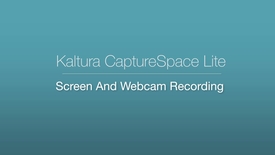 Thumbnail for entry CaptureSpace Lite - Screen and Webcam Recording