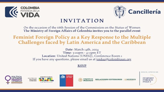 Feminist Foreign Policy as a Key Response to the Multiple Challenges faced by Latin America and the Caribbean (CSW68 Side Event)