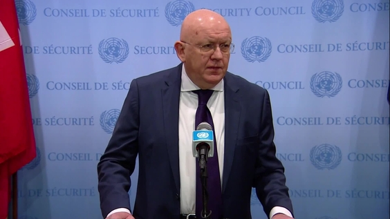 Vassily Nebenzia (Russia) on Iranian Drones - Security Council Media Stakeout
