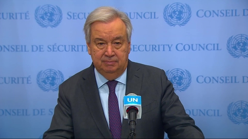 António Guterres (UN Secretary-General) on the situation in Syria - Media Stakeout